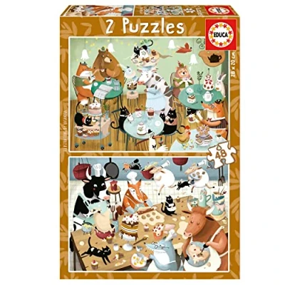 Immagine di Educa Set Di 2 puzzles per bambini con 48 pezzi Kasandra Forest Stories. Misure: 28 x 20 cm. Raccomandato da 4 5 6 anni (19687)