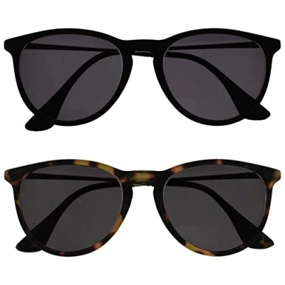Immagine di Opulize Jet Grande Frontale Gommato Nero Marrone Tartaruga Uomo Donna Lettori Sole UV400 SS96 12 +0,00