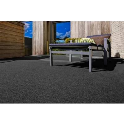 Immagine di andiamo tappeto in erba artificiale con borchie da utilizzare come rivestimento per balconi o esterni 133 x 400 cm Antracite