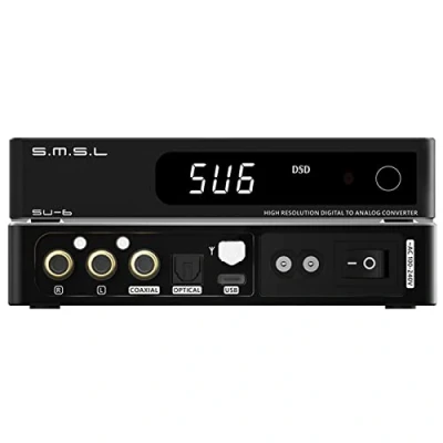 Immagine di S.M.S.L SU 6 DAC ES9038Q2M XMOS DSD PCM768kHz/32Bit Bluetooth 5.0 LDAC USB Decoder (nero)