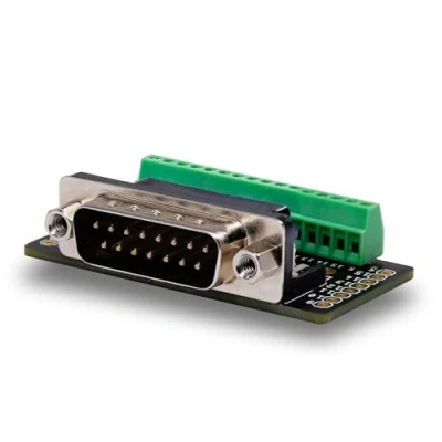 Immagine di Treedix Connettore maschio DB15 breakout board, adattatori seriali, adattatore porta seriale, scheda a 15 pin con morsettiera vite e intestazione