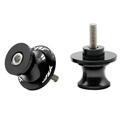 Immagine di 2 pcs M6 Nottolini Assen Swingarm Spool Screw 6mm Per YZF R1 R3 R6 R6S R25 R125 600R (Nero)