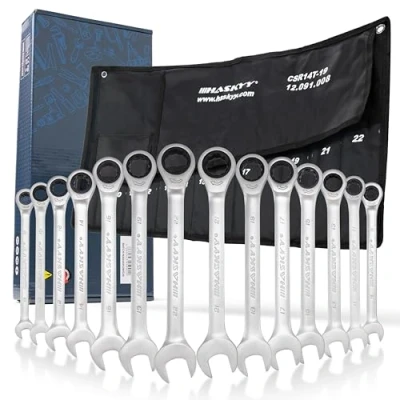 Immagine di HASKYY set di chiavi combinate 8 22 mm 14 pz. I inglesi in borsa