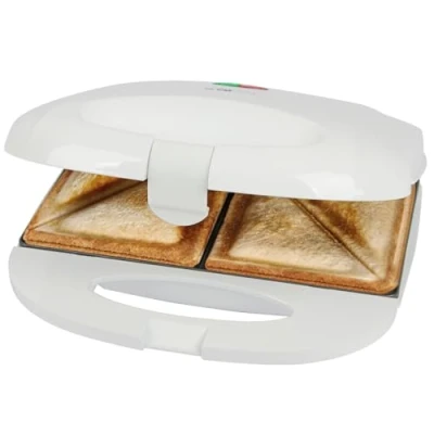 Immagine di Clatronic ST 3813 Piastra per sandwich regolazione automatica della temperatura, Rivestimento antiaderente Bianco