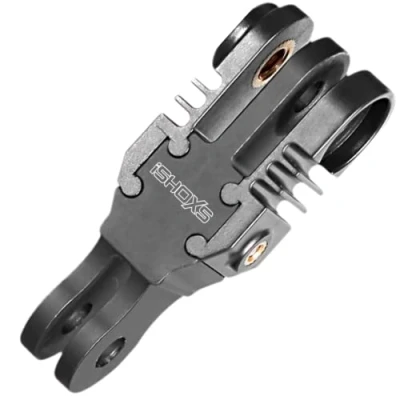 Immagine di iSHOXS 2C ProFork Xtension S Support de bras d&#039;extension pour GoPro Hero 12 11 10 9 DJI Osmo Insta360 Akaso et caméras d&#039;action compatibles en aluminium 40 mm noir