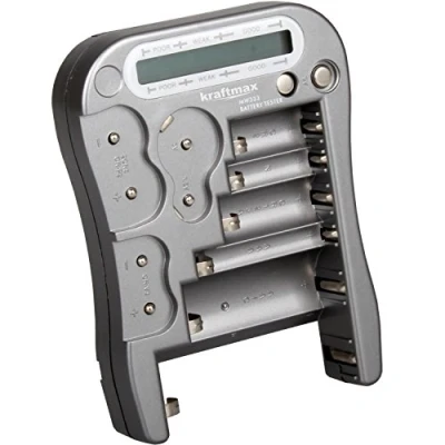 Immagine di Kraftmax, tester universale per pile e batterie, con display LCD, versione MW333/LX5900, a bottone