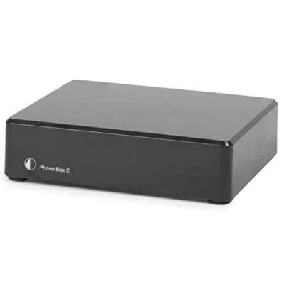 Immagine di Pro Ject Phono Box E Preamplificatore fono ideale per l&#039;hi fi moderno Compatibile con gli elementi MM Design avanzato Qualità del suono pura Nero