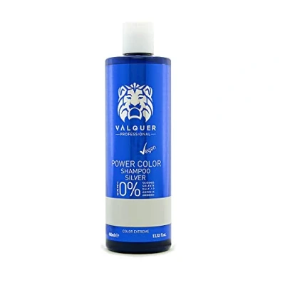Immagine di Valquer Professional Shampoo Power Color capelli tinti. Esaltatore di colore per vegani e solfati (argento), 400 ml.
