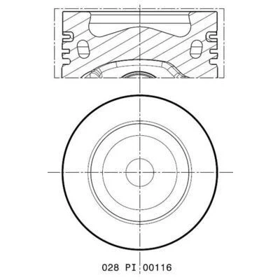 Immagine di MAHLE ORIGINAL 028 PI 00116 000 Pistone 81,01mm con porta fascia elastica, canale raffreddamento AUDI: A4 B8 Avant, Q5, A5 Sportback