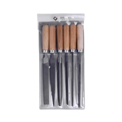 Immagine di Bernstein 5 240 Set di lime per chiavi con impugnatura in legno, astuccio, 6 pezzi