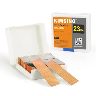 Immagine di KIMSING P620 Chiodi a spillo in rame, calibro 23, 10000 PCS/scatola, lunghezza 20 mm, senza testa, adatti chiodatrici pneumatiche e spillatrici ad aria compressa