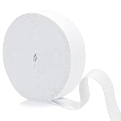 Immagine di Rotolo di elastico intrecciato bianco, 10 m, larghezza 2,5 cm, per cucire maschere fai da te, arti e artigianato, sartoria, merceria materiale abbigliamento