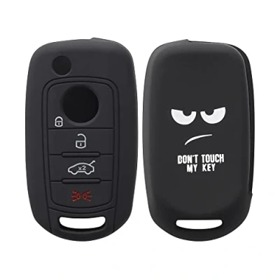 Immagine di kwmobile Custodia Coprichiave Compatibile con Fiat 4 tasti pieghevole Cover Copritelecomando Chiave Auto Copri Chiavi Macchina Don&#039;t touch my Key