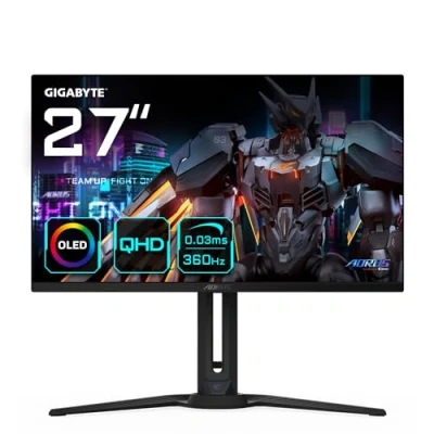 Immagine di Gigabyte Monitor da gioco AORUS FO27Q3 OLED 27 2560 x 1440 (QHD), 360Hz, 0,03ms, KVM, 250 cd/m², FreeSync Premium Pro, DisplayHDR True Black 400, HDMI 2.1