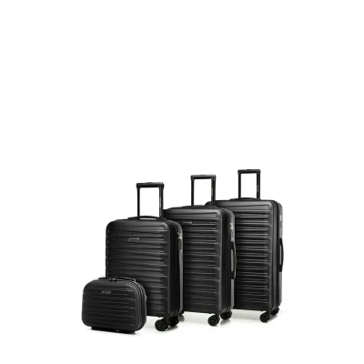 Immagine di WITTCHEN Skyspeed Line Set di 4 valigie con custodia per cosmetici valigia da viaggio trolley bagaglio a mano rigida ABS chiusura combinazione manico telescopico ruote nero