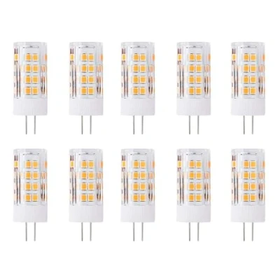 Immagine di WULUN Lampadina LED G4, 5 W, 500 lumen, AC 220 240 V, equivalente a 50 luce bianca calda 3000 K, angolo di diffusione 360 gradi, non dimmerabile, 10 pezzi