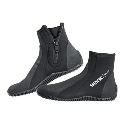 Immagine di SEAC Regular, Calzari da Subacquea in Neoprene 5 mm con Suola Semi Rigida e Protezioni su Tallone Collo del Piede