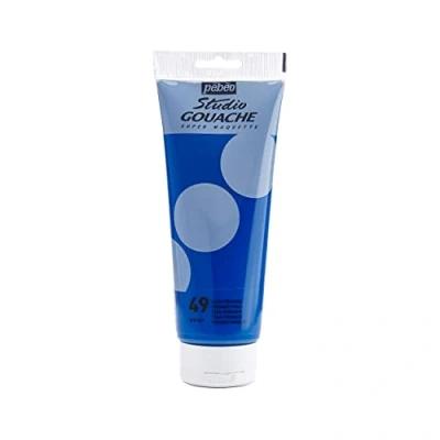 Immagine di Pébéo Studio Gouache 220 ml Pittura Professionale, Colore a Guazzo, Tempere per Paint dai Colori Opachi e Pigmentati Cian Primario
