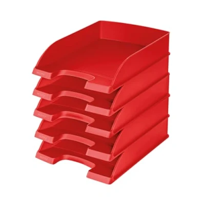 Immagine di LEITZ Plus Standard, Vaschetta Porta Corrispondenza, Formato A4, Colore Rosso, 5er Pack, 52270225
