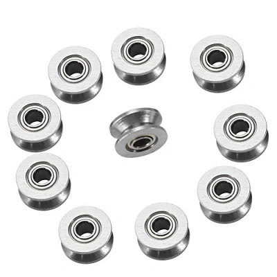 Immagine di Puleggia con cuscinetto a sfere V624ZZ V Doppia scanalatura schermatura Durevolezza per binario Sistema di movimento lineare 4 * 13 6mm 10pz