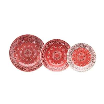 Immagine di Tognana West, Servizio Piatti per 6 persone, 18 Pezzi, Stoneware, Rosso