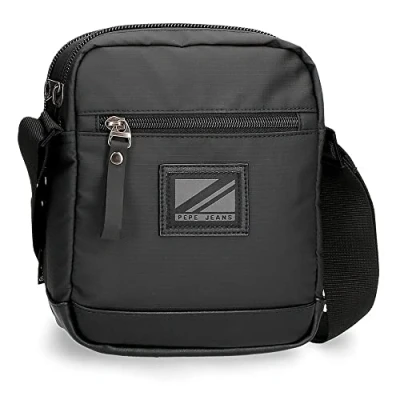 Immagine di Pepe Jeans Straps Borsa a tracolla due scomparti Nero 17x22x7,5 cm Poliestere con dettagli in finta pelle, Nero, Bandolera Dos Compartimentos,
