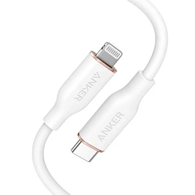 Immagine di Anker Powerline III Flow, Cavo USB C Lightning [Certificato MFi] iPhone 12 PRO Max/12/11 PRO/X/XS/XR/8 Plus, AirPods PRO, (90cm), Power Delivery, Gel silice, Bianco Nuvola