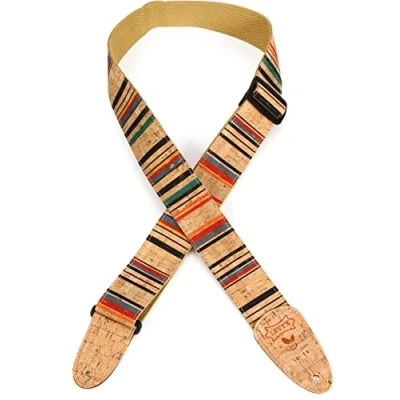 Immagine di Levy&#039;s MX8 003 Tracolla Per Chitarra Natural Cork on Tan Cotton Webbing Ends 2&quot; Nantucket