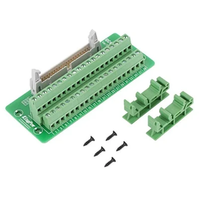 Immagine di Scheda di sblocco IDC40P, Keenso IDC40P 40Pin breakout per testate maschio Interfaccia montaggio su guida DIN Modulo alimentazione Morsettiera Connettore PLC