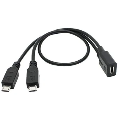 Immagine di innov8 micro USB 5 pin femmina a doppio maschio splitter cavo di ricarica per Galaxy S5 i9600 S4 I9500 Note2 N7100 S3 I9300 S2 9100 0,3 m