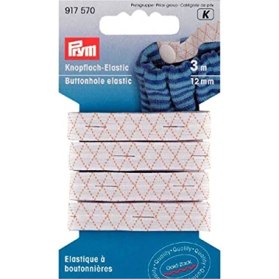 Immagine di Prym 917570 1 Elastic Buttonhole, Gomma, White, 12 mm