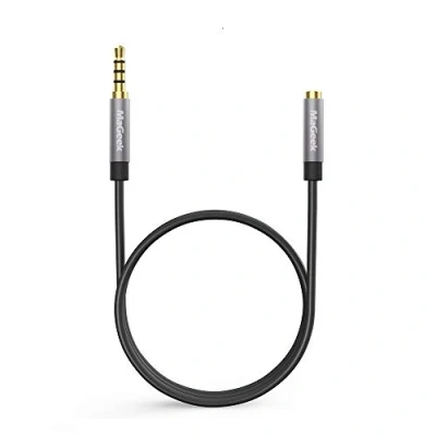 Immagine di MaGeek Cavo Prolunga Audio Jack 3,5mm, (1,0 metro) 4 Poli Cavetto Estensione, Maschio a Femmina per cuffie Beats, iPhone, iPod, iPad, Car Audio, Home Stereo e altro (Nero)