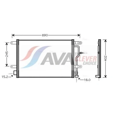 Immagine di PRASCO AI5199 Condensatore 18,0 15,2 Alluminio 590 AUDI: A4 B6 Avant, B7 A6 C5 Avant