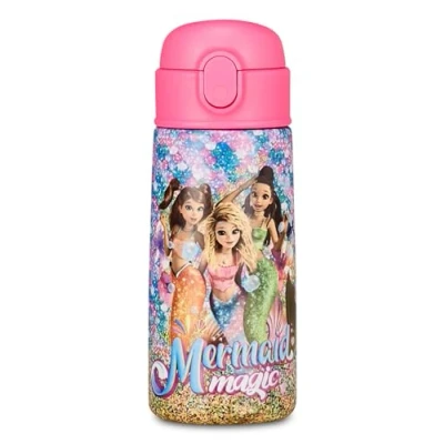 Immagine di Seven Mermaid Magic Borraccia Termica Kid in Acciaio Inox, Fucsia, Mantenimento Temperatura fino a 24h, Asilo, Scuola Elementare e Tempo Libero, Bambina