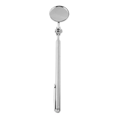 Immagine di specchio di ispezione telescopico, telescopico in acciaio inossidabile e vetro per strumento manipolazione lenti rotonde estensibili auto (argento) (1 pz)