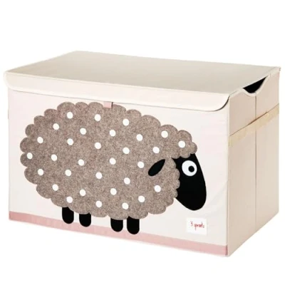 Immagine di 3 Sprouts Contenitori Porta Giochi Bambini Baule e Scatola per Giocattoli Contenitore con Coperchio Cesta Pecora