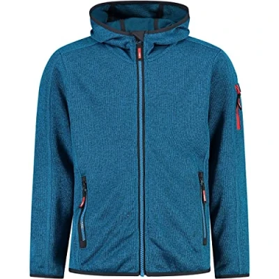 Immagine di CMP Giacca in Knit Tech da bambini con cappuccio fisso, Danube Deep Lake, 116