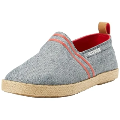 Immagine di Tommy Hilfiger Espadrillas Uomo Basic Flat Scarpe in Tela, Blu (Desert Sky), 41
