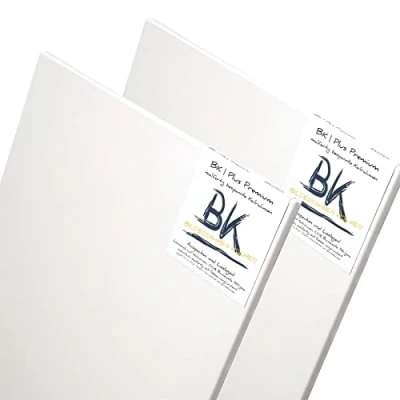 Immagine di 2X BK Premium Tele Cotone 80x100cm Tela su Telaio a barella 80 x 100 cm ±380 g/m² Due innescata, pronta dipingere con