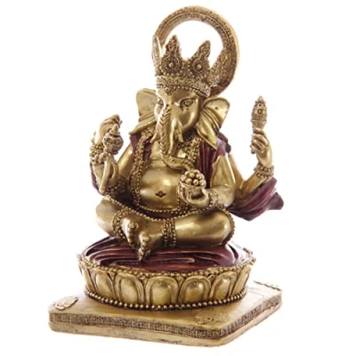 Immagine di Puckator Statua di Ganesh 14cm, PVC, Oro e Rosso, Unica