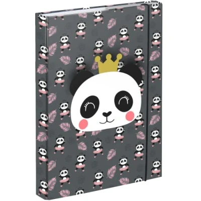 Immagine di Baagl raccoglitore per cartelle scolastiche, formato A5, bambini, con elastico e patta interna, quaderni, ragazze (Panda)