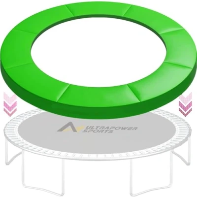 Immagine di ULTRAPOWER Sports Rivestimento per Le Molle, Protezione sul Bordo Trampolino, 244 305 366 cm Imbottitura Il Telaio, PVC di Colore Rosa/Verde/Variopinto, Resistente ai Raggi UV, Verde 366cm