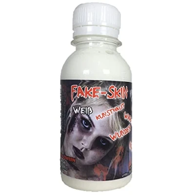 Immagine di King Fake Skin, pelle sintetica in latte di lattice, 100 ml, per disegnare ferite e cicatrici, trasparente color pelle, ideale con sangue sintetico