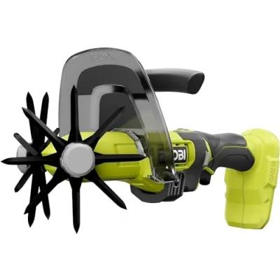Immagine di Ryobi RY18HCA 0, Elettrozappa Compatta a Batteria 18V, per Spazi Ridotti, Regolazione di Velocità, Protezione Trasparente Frontale, e Caricabatterie non Inclusi