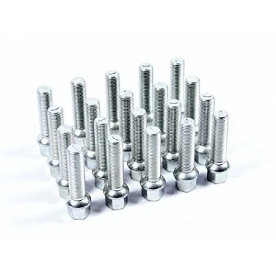 Immagine di 20 bulloni per ruota, testa sferica, M12 x 1,5 60 mm, lunghezza filettatura