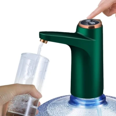 Immagine di Distributore d&#039;acqua NK Indicatore LED, batteria ricaricabile USB da 1200 mAh, materiale in silicone, compatibile con 4,5L 5L 7,5L 10L 11,3L 15L 18,9L adattatore 3,8 e 4,8cm (Verde)