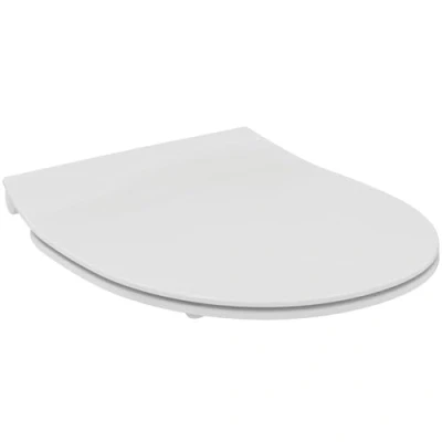 Immagine di Ideal Standard Universal, Tavoletta wc curva universale sottile, Copriwater arrotondato con chiusura rallentata, Antibatterico, Sgancio rapido, Urea, Bianco