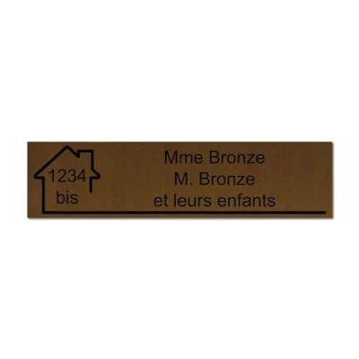 Immagine di Mygoodprice Targhetta incisa con nome e numero autoadesiva per cassetta delle lettere, 10 x 2,5 cm, personalizzabile, da 1 a 3 righe, bronzo