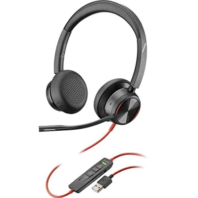 Immagine di Poly Blackwire 8225 M Cuffie stereo con connettore USB A, Active Noise Cancelling e Braccio microfono flessibile, Microsoft Teams, colore: Nero