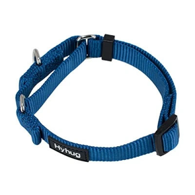 Immagine di Hyhug Collare per cani Martingala in nylon resistente, anti fuga, di taglia grande, media e piccola, addestramento a piedi uso quotidiano (Small 2, classe blu)